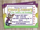 E Invites for Birthday Party Chuck E Cheese Birthday Party Invitation for Chuck E Cheese
