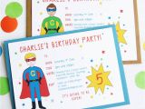 E Invites for Birthday Party Superhero Personalised Birthday Party Invitations by