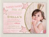 E Invites for First Birthday First Birthday Invitation Gold and Pink Princess Invitations