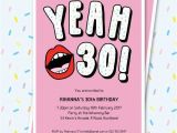 Editable 30th Birthday Invitations 30th Birthday Invitation Sassy Yeah 30 Lips Editable