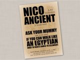 Egyptian Birthday Invitations Ancient Egypt Kids 39 Birthday Invitation Print Your Own