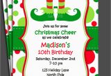 Elf Birthday Party Invitations Christmas Elf Invitation Printable or Printed with Free