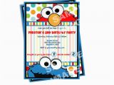 Elmo Photo Birthday Invitations Sesame Street Invitation Elmo Invitation Cookie