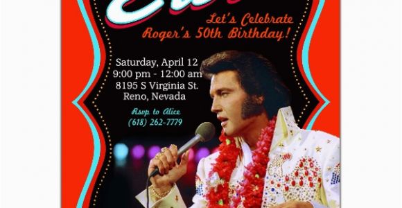 Elvis Birthday Invitations Elvis Poster Birthday Invitations Paperstyle