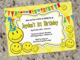 Emoticons Birthday Invitations Smiley Party Smily Face Party Invitations Lots Of Smiles
