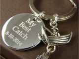 Engraved Birthday Gifts for Him Gift for Him Personalized Fishing Key Ring My Best Catch