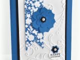 Etsy Birthday Cards for Her Handmade Birthday Card Royal Blue and Black Floral 2