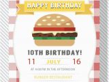 Fast Birthday Invitations Cheese Burger Party Invitation Fast Food Party Hamburger