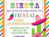 Fiesta themed Birthday Invitations Personalised Personalized Mexican theme Siesta Fiesta