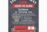 Fire Truck 1st Birthday Invitations Boys Chalkboard Fire Truck 1st Birthday Invitation Zazzle
