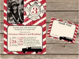 Fireman Birthday Invites Diy Printable Vintage Fireman Birthday Invitation Kit Invite