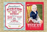 First Birthday Circus Invitations Circus First Birthday Invitation Circus Birthday Invite