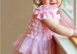 First Birthday Dresses for Baby Girls Pink Lace Dress Headband Set toddler Dress Baby Dress