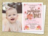First Birthday Invitation Quotes for Girl Our Little Pumpkin Birthday Invitation First Birthday