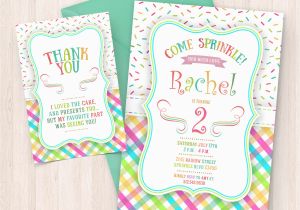 Free Birthday Cards for Printing at Home Printable Sprinkle Birthday Invitations Free Thank You