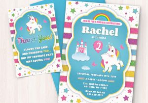 Free Birthday Cards for Printing at Home Printable Unicorn Birthday Invitations Free Thank You