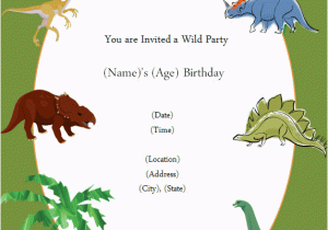 Free Dinosaur Birthday Party Invitation Template Free Printable Invite Dinosaur Party In 2018