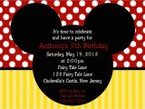 Free Mickey Mouse Birthday Invitations Birthday Invitation Mickey Mouse Birthday Invitations