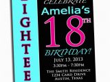 Free Printable 18th Birthday Invitations 18th Birthday Pink Black and Cyan Party Printable