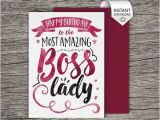 Free Printable Birthday Cards for Boss Printable Card Happy Birthday to the Most Amazing Boss Lady