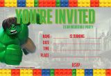 Free Printable Hulk Birthday Invitations Free Lego Hulk Birthday Invitation Template Free