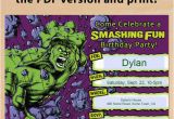 Free Printable Hulk Birthday Invitations Free Printable Incredible Hulk Birthday Invitation