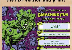 Free Printable Hulk Birthday Invitations Free Printable Incredible Hulk Birthday Invitation