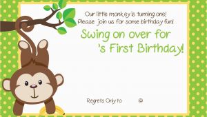 Free Printable Monkey Birthday Invitations Free Printable 1st Monkey Birthday Invitation Free