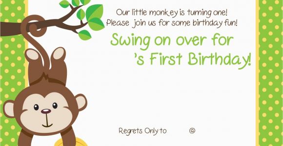 Free Printable Monkey Birthday Invitations Free Printable 1st Monkey Birthday Invitation Free