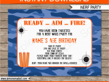Free Printable Nerf Birthday Party Invitations Nerf Printables Blue Camo Editable Birthday Party
