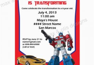 Free Printable Transformer Birthday Invitations Items Similar to Transformers theme Printable Invitation