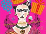 Frida Kahlo Birthday Card Frida Kahlo Art original Collage Frida Celebrates by