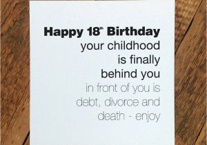 Funny 18th Birthday Card Messages Funny 18th Birthday Card 39 Childhood is Behind You 39 by