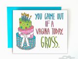 Funny Comments for Birthday Cards Funny Birthday Card Funny Greeting Card Vagina Birthday