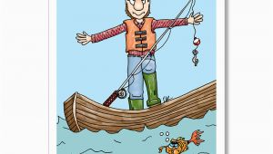 Funny Fishing Birthday Cards Birthday Card for Fisherman Funny Birthday Card Fisherman In