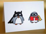 Funny Penguin Birthday Cards Funny Penguin Card Superhero Birthday by Penguinparadeshop