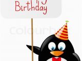 Funny Penguin Birthday Cards Funny Penguin with Birthday Card Stock Vector Colourbox