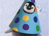 Funny Penguin Birthday Cards Penguin Party Hat Pop Up Stand Out Funny Birthday Card by