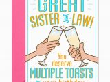 Funny Sister In Law Birthday Cards Multiple toasts Funny Pop Up Birthday Card for Sister In