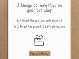 Funny Words for Birthday Cards Handmade Funny Birthday Card forget the by