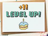 Geek Birthday Gifts for Him Funny Birthday Card Level Up Gamer Birthday Card