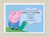George Pig Birthday Invitations Personalised George and Dinosaur Peppa Pig Party Birthday