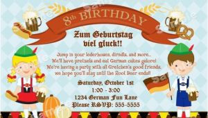 German Birthday Invitation Cards Personalized German Oktoberfest Invitation for Kids or Family