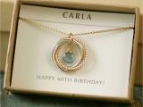 Gifts for Mom On Her 60th Birthday 60th Birthday Gift for Women Aquamarine Necklace for Mom Gift