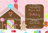 Gingerbread Birthday Party Invitations Gingerbread Printable Birthday Invitation Dimple Prints Shop