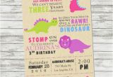 Girl Dinosaur Birthday Invitations Girls Dinosaur Birthday Invitation Pink by Picklesandposies