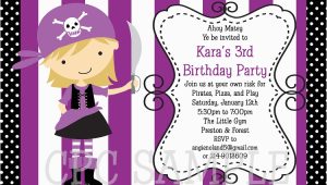 Girl Pirate Birthday Invitations Girl Pirate Birthday Invitation Printable or Printed