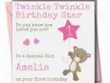 Goddaughter First Birthday Card Personalised Girl Birthday Card Daughter Granddaughter