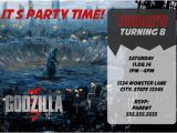 Godzilla Birthday Invitations Creativeblueprints On Artfire Com