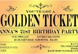 Golden Ticket Birthday Party Invitations 23 Best Images About Willy Wonka Party On Pinterest Bar